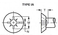 Recess Dimensions for Flat Countersunk Trim Head Tapping Screws - TYPE IA