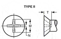 Recess Dimensions for Flat Countersunk Trim Head Tapping Screws - TYPE II